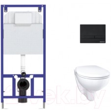 Унитаз подвесной с инсталляцией GROHE Bau Ceramic 39351000 МЛ + Novum 525 040000 + F5 040055