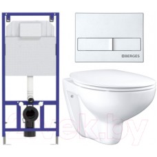Унитаз подвесной с инсталляцией GROHE Bau Ceramic 39351000 МЛ + Novum 525 040000 + L2 040012