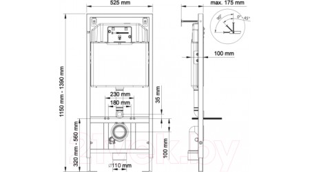 Унитаз подвесной с инсталляцией GROHE Bau Ceramic 39351000 МЛ + Novum 525 040000 + L4 040014