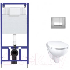 Унитаз подвесной с инсталляцией GROHE Bau Ceramic 39351000 МЛ + Novum 525 040000 + S3 040043