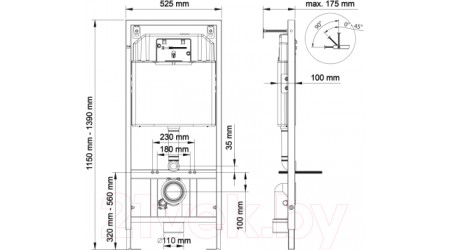 Унитаз подвесной с инсталляцией GROHE Bau Ceramic 39351000 МЛ + Novum 525 040000 + S5 040045
