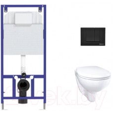 Унитаз подвесной с инсталляцией GROHE Bau Ceramic 39351000 МЛ + Novum 525 040000 + S5 040045