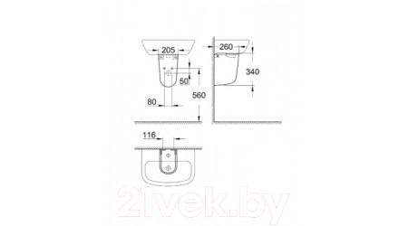 Полупьедестал GROHE Bau Ceramic 39426000