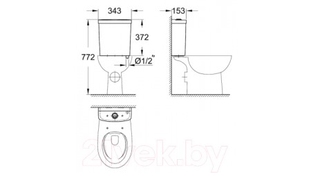 Сливной бачок GROHE Bau Ceramic 39436000