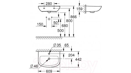 Умывальник GROHE Bau Ceramic 60 39421000