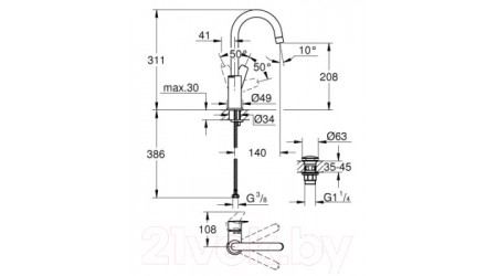Смеситель GROHE BauEdge 23911001 