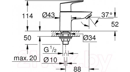 Смеситель GROHE Bauloop 20422001 