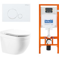 Унитаз подвесной с инсталляцией BelBagno BB017CHR/BB865SC/BB002-80/BB014-SR-BIANCO