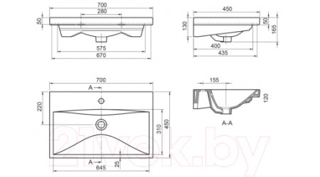 Умывальник BelBagno BB-0321-70-LVB