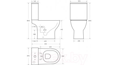 Унитаз напольный BelBagno BB045CPR