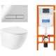 Унитаз подвесной с инсталляцией BelBagno BB046CHR/BB2111SC/BB002-80/BB005-PR-CHROME