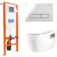 Унитаз подвесной с инсталляцией BelBagno BB070CHR/SC/BB002-80/BB005-PR-CHROME