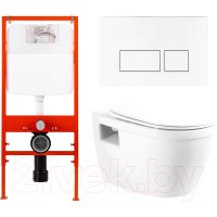 Унитаз подвесной с инсталляцией BelBagno BB070CHR/SC/BB026/BB042BL