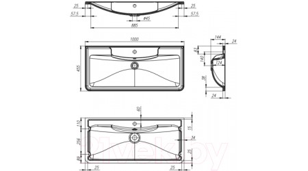 Умывальник BelBagno BB1000/455-LV-MR-ALR