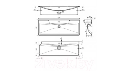 Умывальник BelBagno BB1200/455-LV-MR-ALR