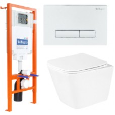 Унитаз подвесной с инсталляцией BelBagno BB3103CHR/SC/BB002-80/BB018-GV-BIANCO