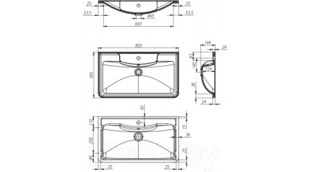 Умывальник BelBagno BB800/455-LV-MR-ALR