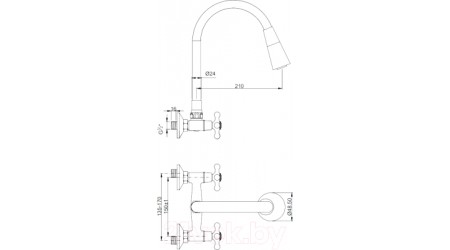 Смеситель Invena BC-24-E3S-L (бежевый) 