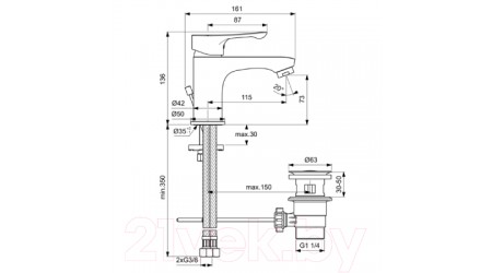 Душевая система Ideal Standard BD003AA со смесителем