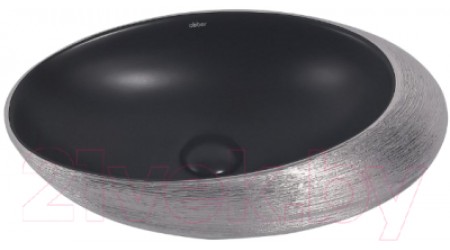 Умывальник Abber Bequem AC2107BS (черный матовый с серебром)
