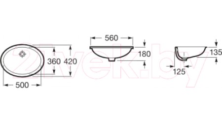 Умывальник Roca Berna 56x42 / 7327871001