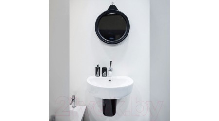 Умывальник Sanita Luxe Best BSTSLWB01 + BSTSLSP02 (черный полупьедестал)