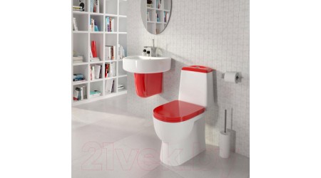 Умывальник Sanita Luxe Best BSTSLWB01 + BSTSLSP03 (красный полупьедестал)