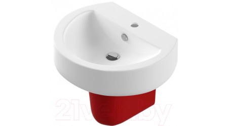 Умывальник Sanita Luxe Best BSTSLWB01 + BSTSLSP03 (красный полупьедестал)
