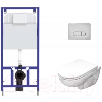 Унитаз подвесной с инсталляцией Sanita Luxe Best SL DM BSTSLWH0104 + 525 040000 + D3 040033