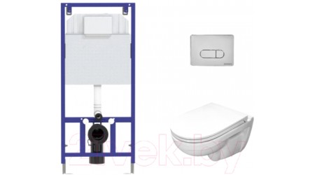 Унитаз подвесной с инсталляцией Sanita Luxe Best SL DM BSTSLWH0104 + 525 040000 + D3 040033