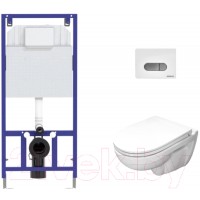 Унитаз подвесной с инсталляцией Sanita Luxe Best SL DM BSTSLWH0104 + 525 040000 + D7 040037