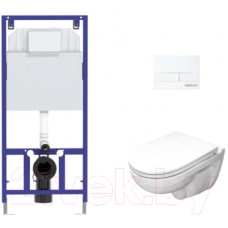 Унитаз подвесной с инсталляцией Sanita Luxe Best SL DM BSTSLWH0104 + 525 040000 + L1 040011