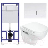 Унитаз подвесной с инсталляцией Sanita Luxe Best SL DM BSTSLWH0104 + 525 040000 + L4 040014