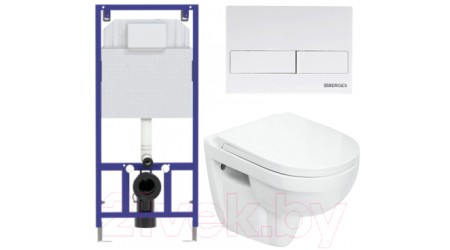 Унитаз подвесной с инсталляцией Sanita Luxe Best SL DM BSTSLWH0104 + 525 040000 + L4 040014