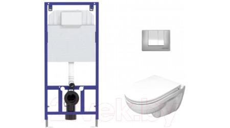 Унитаз подвесной с инсталляцией Sanita Luxe Best SL DM BSTSLWH0104 + 525 040000 + S3 040043