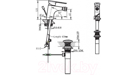 Смеситель Bravat Bidet Gina F365104C-ENG 