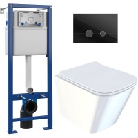 Унитаз подвесной с инсталляцией Iddis Bild BILRDSEi25 + S-IN-MZ-VECTOR + P-BU-STE/Blg/Gl