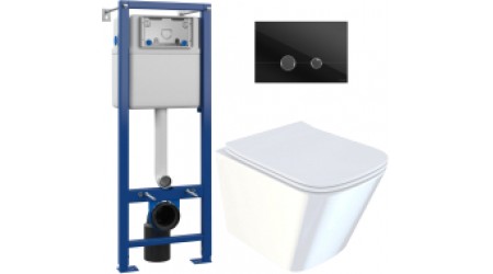 Унитаз подвесной с инсталляцией Iddis Bild BILRDSEi25 + S-IN-MZ-VECTOR + P-BU-STE/Blg/Gl