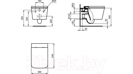 Унитаз подвесной Ideal Standard Blend Cube T368601