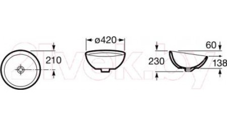Умывальник Roca Bol 42x42 / 32787600N