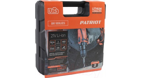 Аккумуляторная дрель-шуруповерт PATRIOT BR 189UES (39623)