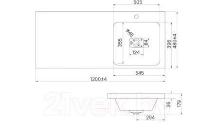 Умывальник IDDIS Brick 0106000i28