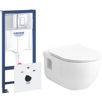 Унитаз подвесной с инсталляцией Lucco Brilla Rim Art 100614-101 + 38775001