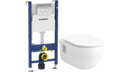 Унитаз подвесной с инсталляцией Lucco Brilla Rim Art 100614-101 + 458.124.21.1