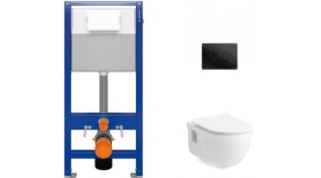 Унитаз подвесной с инсталляцией Lucco Brilla Rim ART 100614-101 + 52 S97-062 + P-BU-ACN-CIR-PN/Bl/Gl