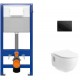 Унитаз подвесной с инсталляцией Lucco Brilla Rim ART 100614-101 + 52 S97-062 + P-BU-ACN-CIR-PN/Bl/Gl