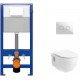 Унитаз подвесной с инсталляцией Lucco Brilla Rim ART 100614-101 + 52 S97-062 + P-BU-ACN-CIR-PN/Wh/Gl