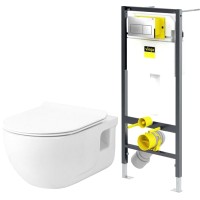 Унитаз подвесной с инсталляцией Lucco Brilla Rim Art 100614-101 + 792824