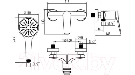 Смеситель LEMARK Bronx LM3703GM 