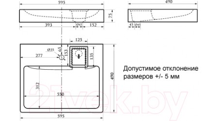 Умывальник Berge BRS-4901 Lux (с сифоном)